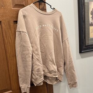 Pray. Wait. Trust. Crew neck in light brown/beige. XL very comfy